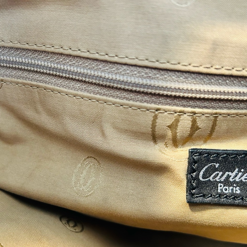 Cartier Black Leather Structured Tote with Perforated Logo - Picture 8 of 11